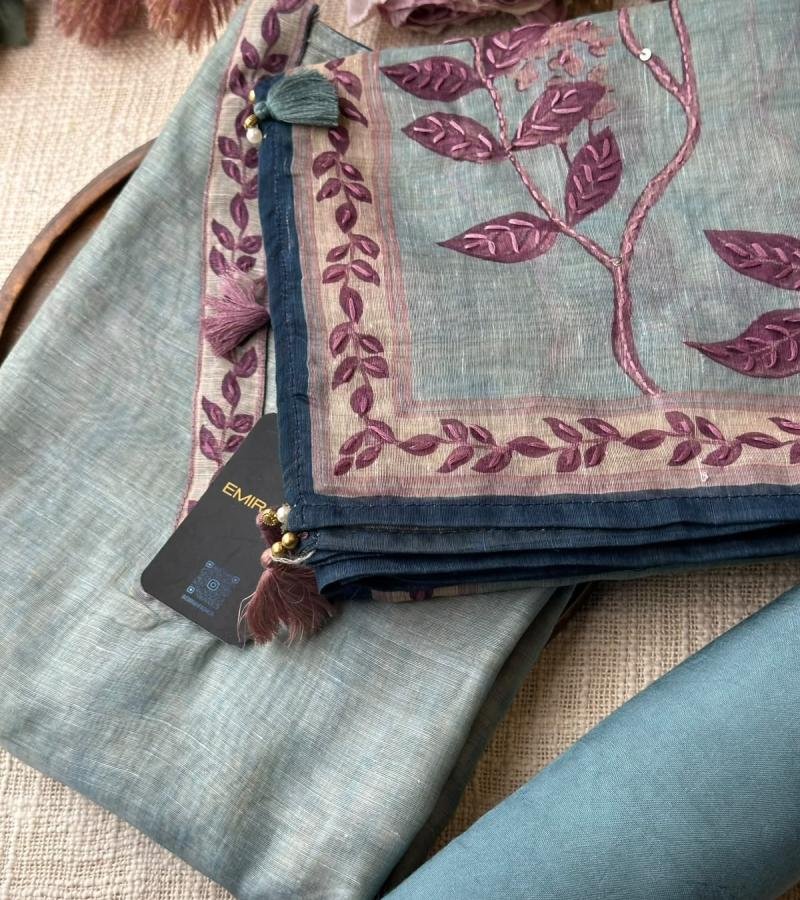 Elegant Sage Green Kota Chanderi Suit - Mixed Colors