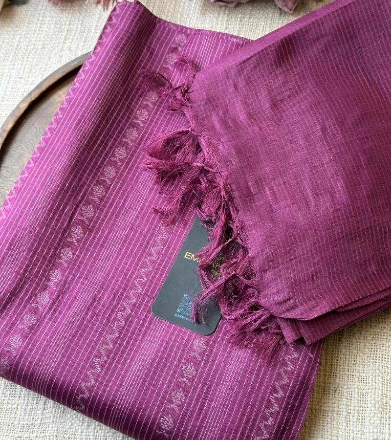 Regal Wine Tussar Silk Suit - Mixed Colors