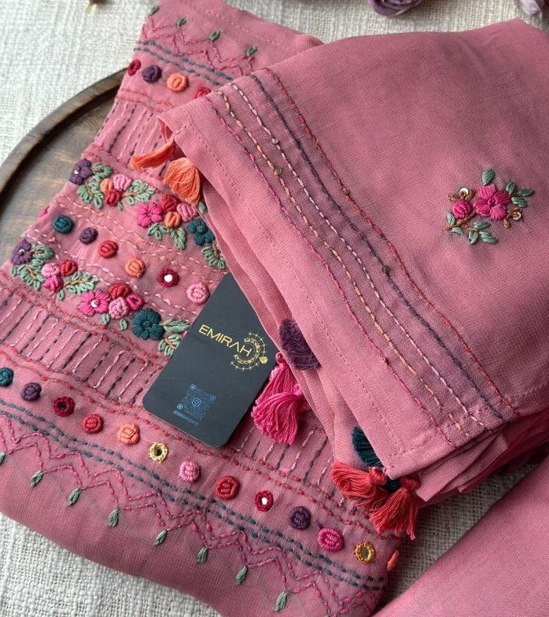 Handcrafted Georgette Suit  - Rose Pink