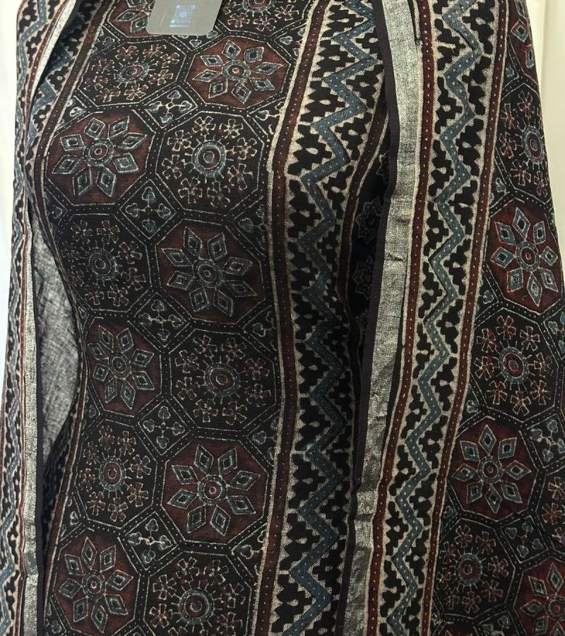 Linen Suit – Ajrakh Printed - Jet Black