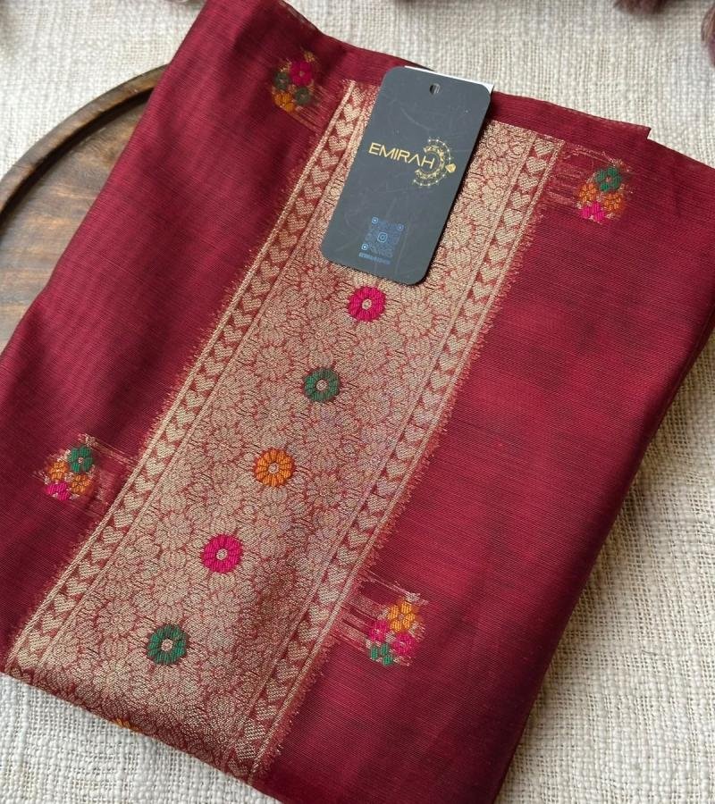 Chanderi with Jamdani Weaving - Mixed Colors