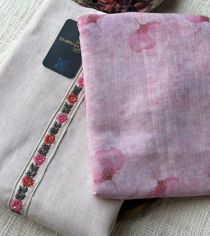 Semi Linen Unstitched Salwar Suit - Mixed Colors