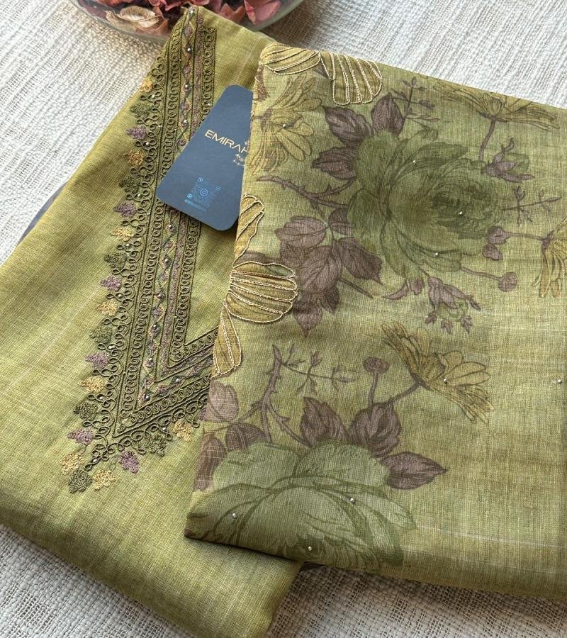 Tissue Linen Unstitched Suit - Mixed Colors