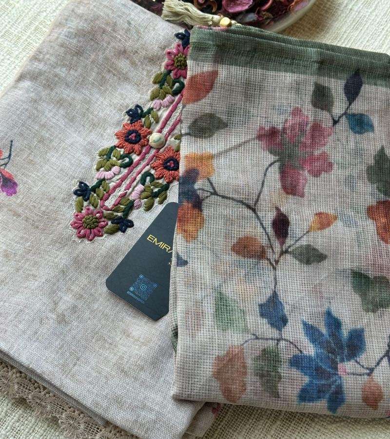 Semi Linen Unstiched Salwar Suit - Mixed Colors