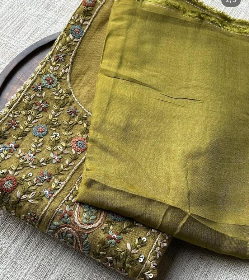 Tissue Linen Unstitched Salwar Suit - Mixed Colors