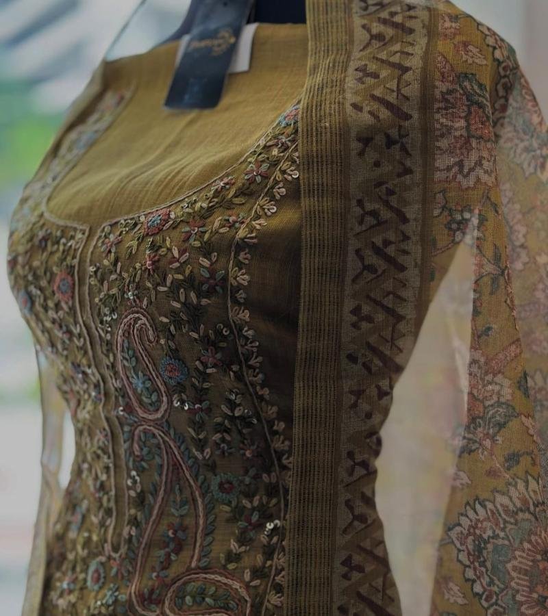 Tissue Linen Unstitched Salwar Suit - Mixed Colors