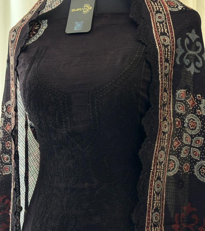 Cotton Kota Ajrakh Suit - Royal Blue