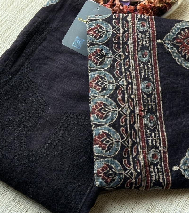 Cotton Kota Ajrakh Suit - Royal Blue