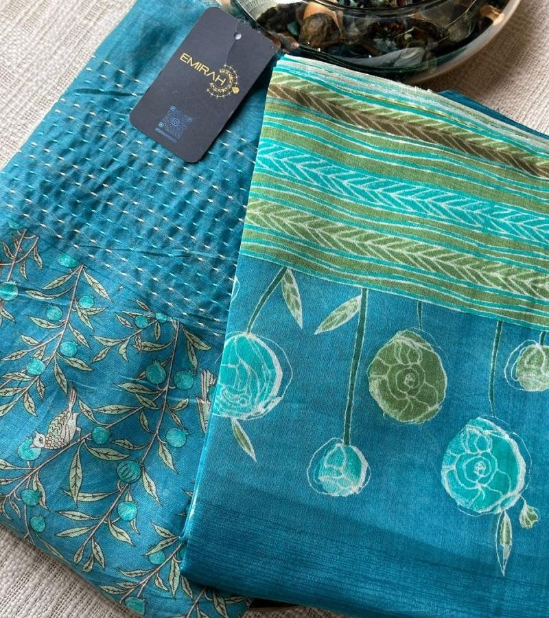 Maheswari Silk Unstitched Suit - Mixed Colors