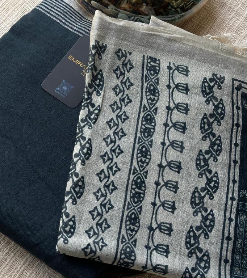 Classic Linen Suit with Printed Dupatta  - Mixed Colors