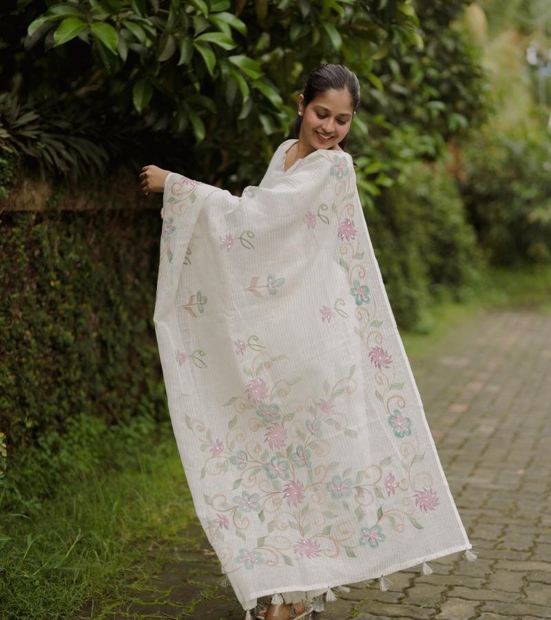 Effortless Grace in Hand-Painted Linen - Mixed Colors