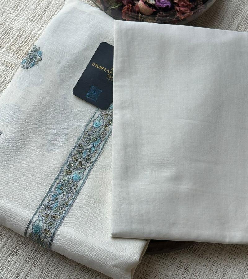  Elegant Silk Linen Suit with Embroidered Dupatta - Mixed Colors