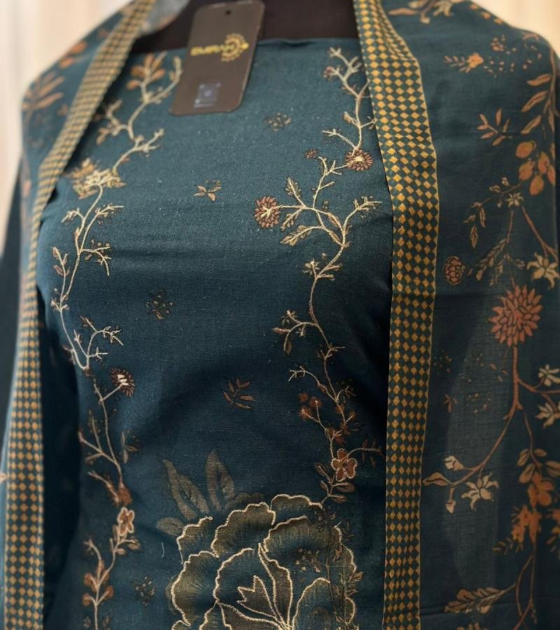 Teal Floral Printed Cotton Suit Set - Mixed Colors