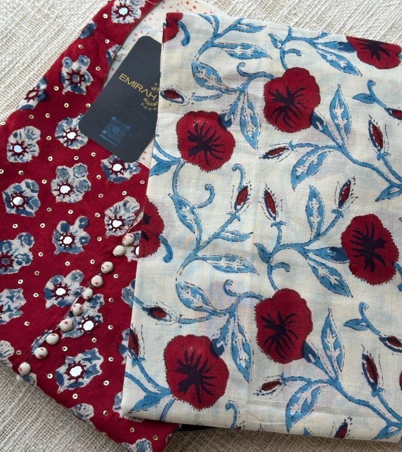 Charming Block Print Suit - Mixed Colors