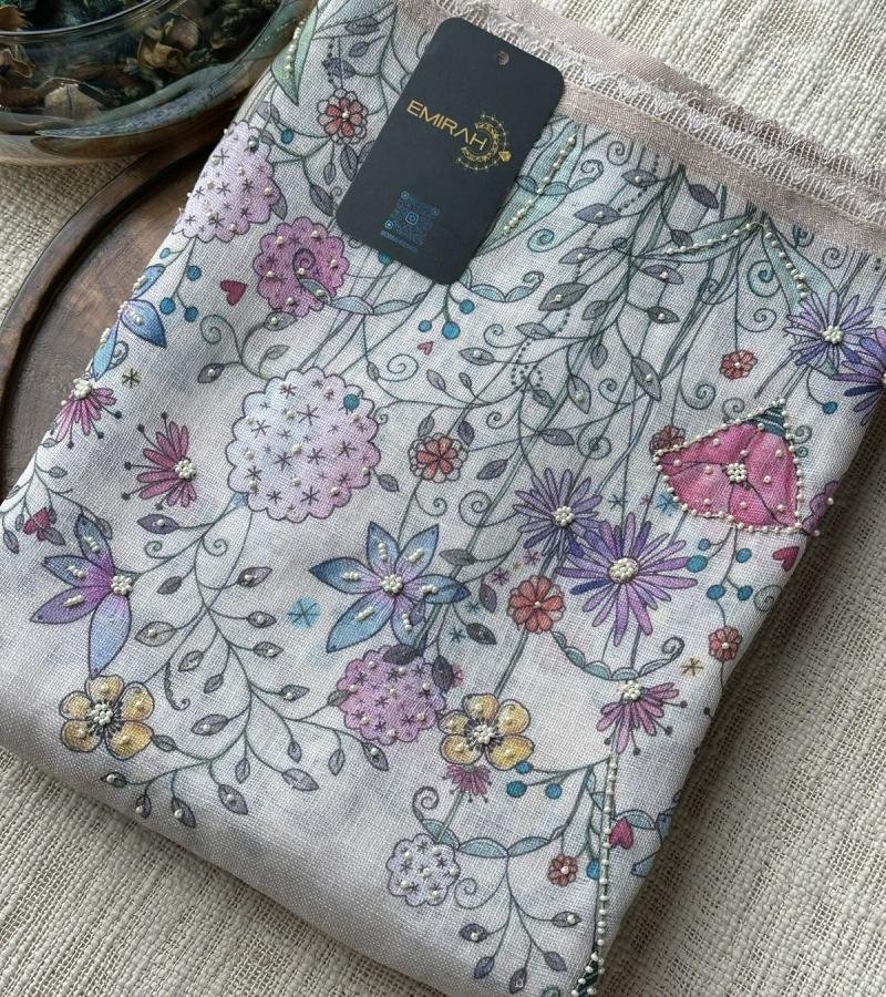 Embellished Semi-Linen Suit - Mixed Colors