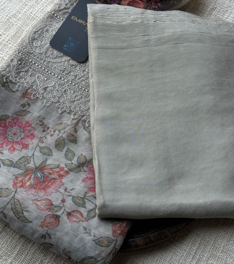 Embroidered and Printed Chanderi Suit - Ruby Red