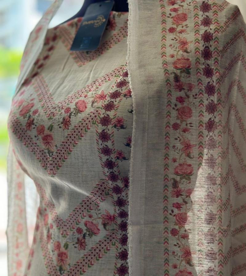 Printed Soft Chanderi Suit - Mixed Colors