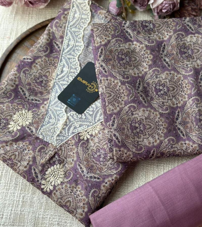 Royal Paisley Semi Linen Suit  - Gold