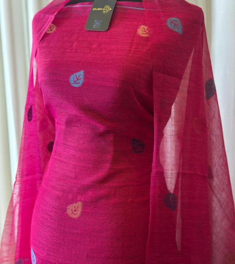 Radiant Jamdani Chanderi Silk Suit - Royal Blue