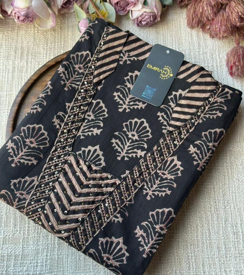 Hand-Block Printed Cotton Suit - Silver