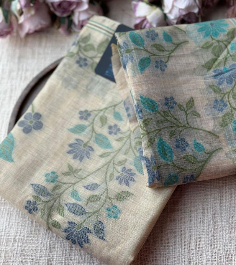 Regal Jamdani Weave Chanderi Suit - Jet Black