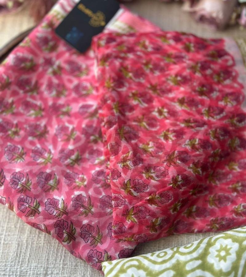 Charming Printed Modal Cotton Suit - Ruby Red