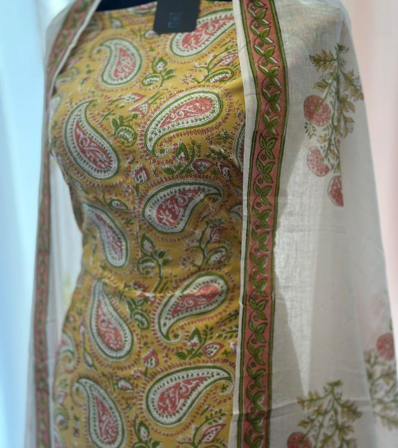 Classic Paisley Cotton Suit - Jet Black