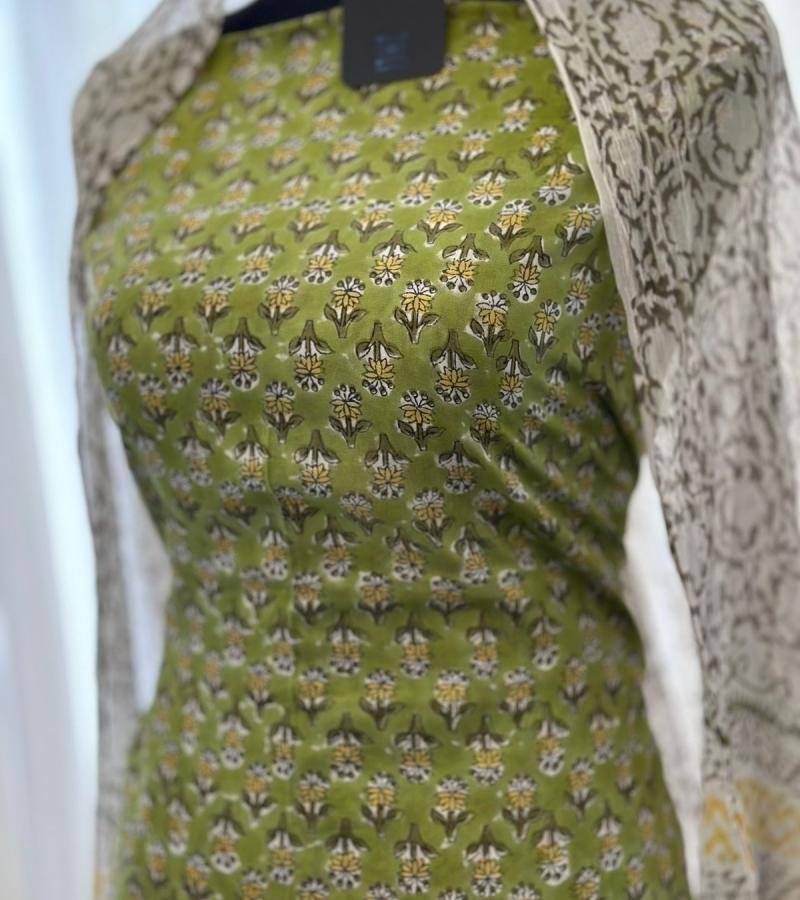 Fresh Floral Mul Cotton Suit - Gold
