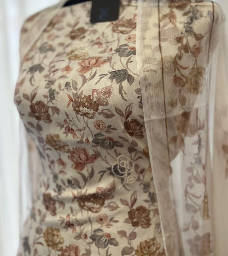 Elegant Floral Cotton Suit - Emerald Green