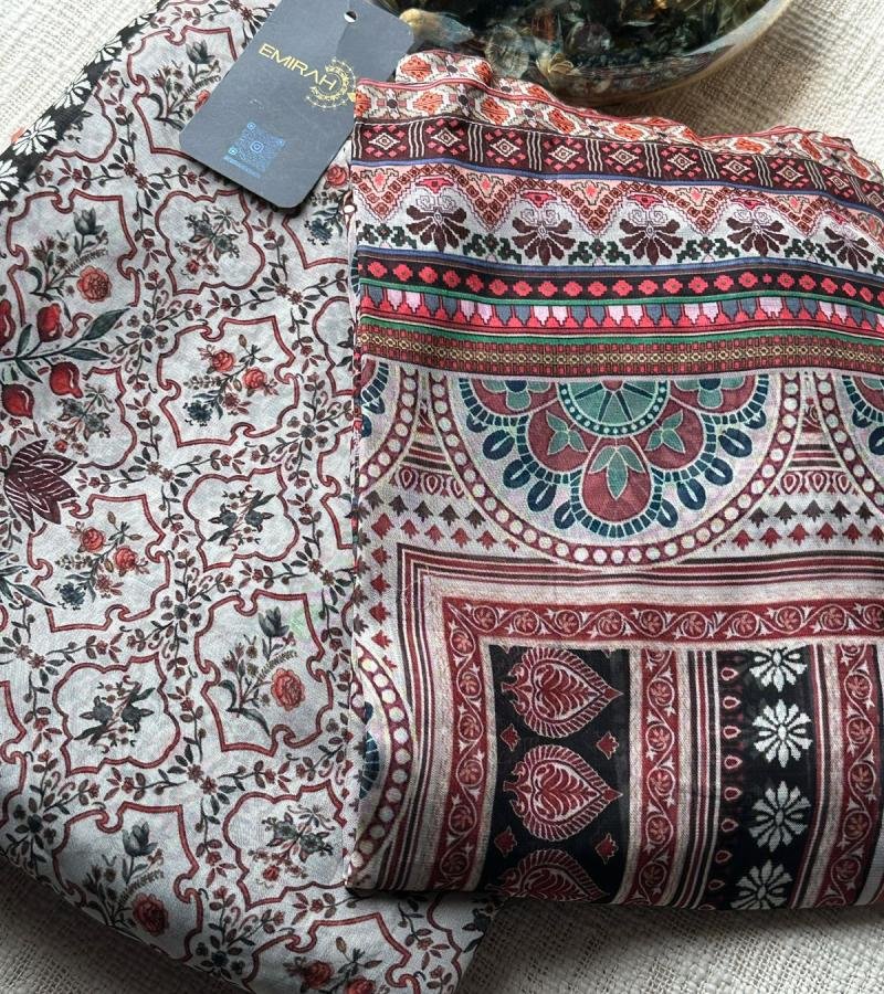 Viscose organza unstitched salwar suit - Mixed Colors