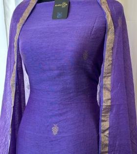 Radiant Handloom Jamdani Suit - Emerald Green