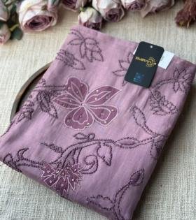 Radiant Embroidered Mul Chanderi Suit - Emerald Green