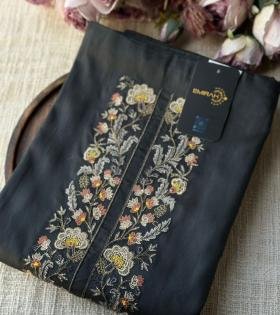 Sophisticated Hand-Block Printed Jam Cotton Suit - Gold