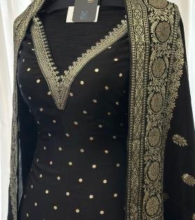Regal Banarasi Elegance Suit - Emerald Green