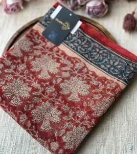  Rustic Floral Kota Doriya Suit - Rose Pink