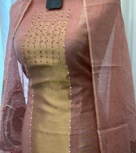 Jamdani Grace Chanderi Suit - Ruby Red