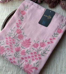 Blush Garden Kota Silk Suit - Emerald Green