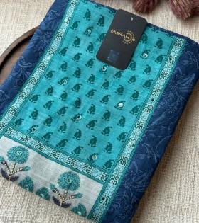 Emerald Tale Semi Linen Suit - Royal Blue