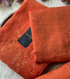 Mul chanderi salwar suit - Rose Pink