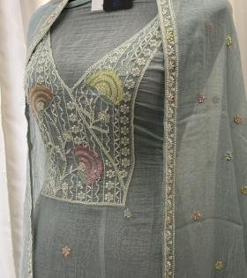 Mul Chanderi Suit - Mixed Colors