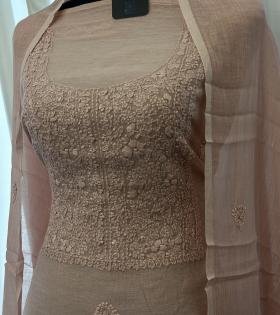 Timeless Mul Chanderi Elegance - Rose Pink