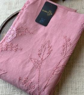 Blush Bloom Mul Chanderi Suit - Rose Pink