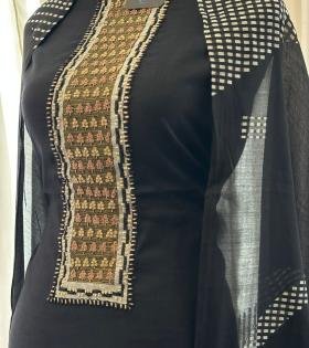 Classic Chanderi Suit - Jet Black