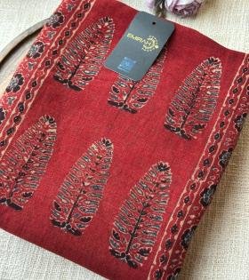 Earthy Elegance, Timeless Ajrakh - Ruby Red