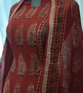 Earthy Elegance, Timeless Ajrakh - Ruby Red