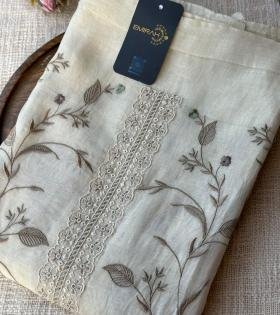 Elegant Mul Chanderi Suit with Floral Embroidery - Mixed Colors