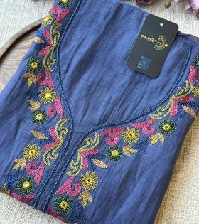 Premium Mul Chanderi Suit  - Royal Blue