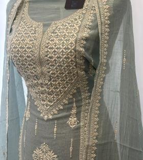 Mul Chanderi Suit Set - Mixed Colors