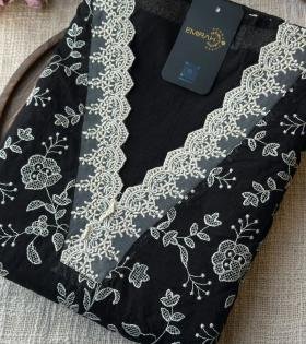 Elegant Net Kota Suit Set - Jet Black