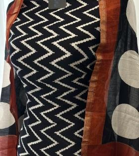 Premium Chanderi Suit Set - Jet Black